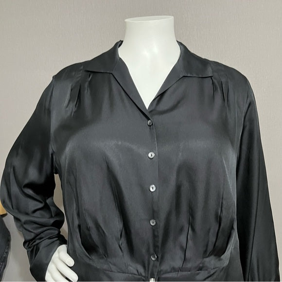 Jones New York Black 100% Silk Blouse Sz-20W