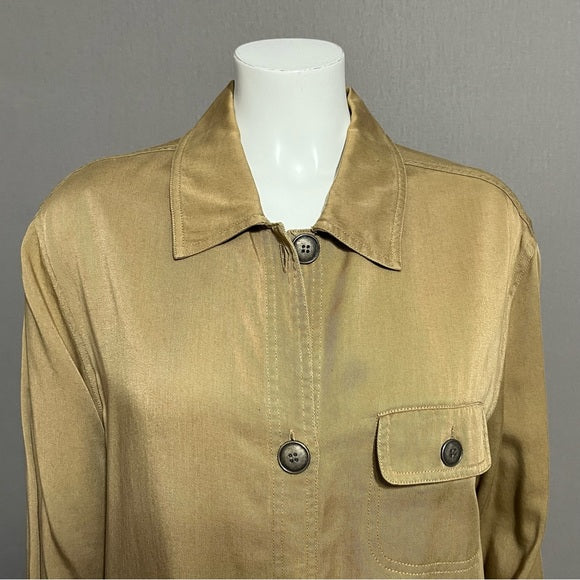 Vintage LT Sport 100% Tencel Lyocell (Flawed) Tan Shacket Sz-Large