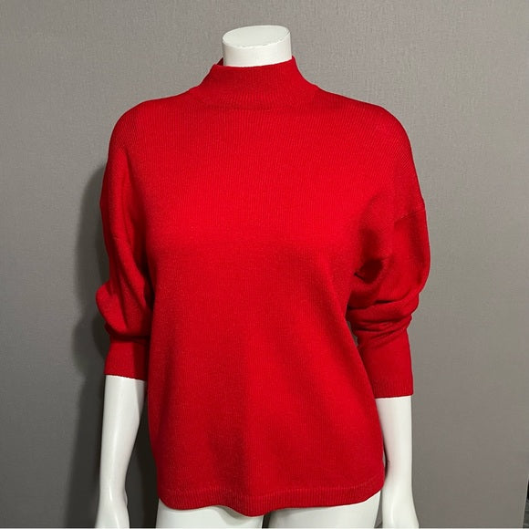 St. John Red Santana Knit Long Sleeve Sweater Sz-Medium