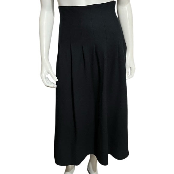 Paul Alexander 100% Wool Black Midi Dress Sz-8