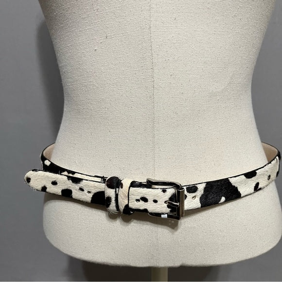 Aimee Lynn Geniune Leather Animal Hair Cow Print Belt Sz-Medium