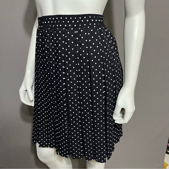 Joseph Ribloff Black Polka Dot Pleated Skirt Sz-8