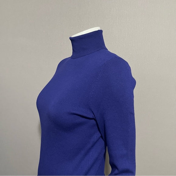 Chico’s Rayon Blend Bluish Purple Turtleneck Sweater Sz-Medium