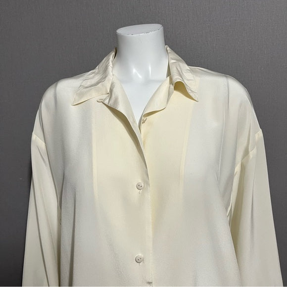 Vintage Dorman 100% Silk Cream Sz-Large