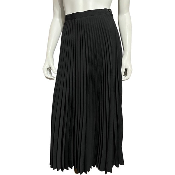 Sag Harbor Black Pleated Midi Skirt Sz-6