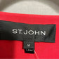 St. John Red Flowy With Studs 100% Silk Blouse Sz-Medium