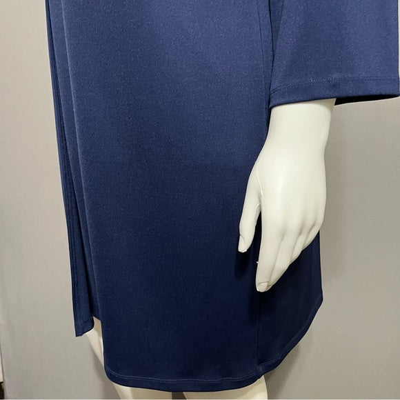 Kasper Blue Shell & Cardigan Set Sz-1X/2X