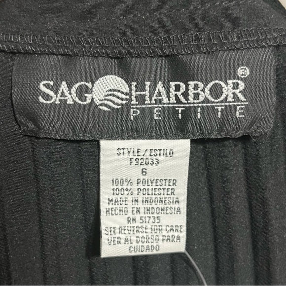 Sag Harbor Black Pleated Midi Skirt Sz-6