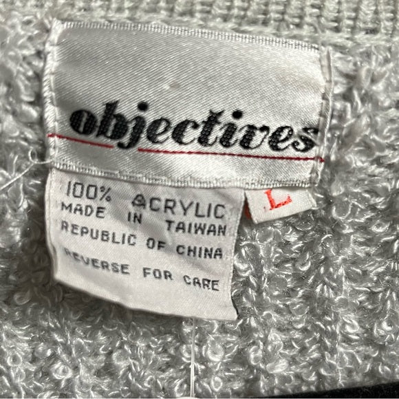 Objectives Gray Boucle Acrylic Button Front Cardigan Sz-Large