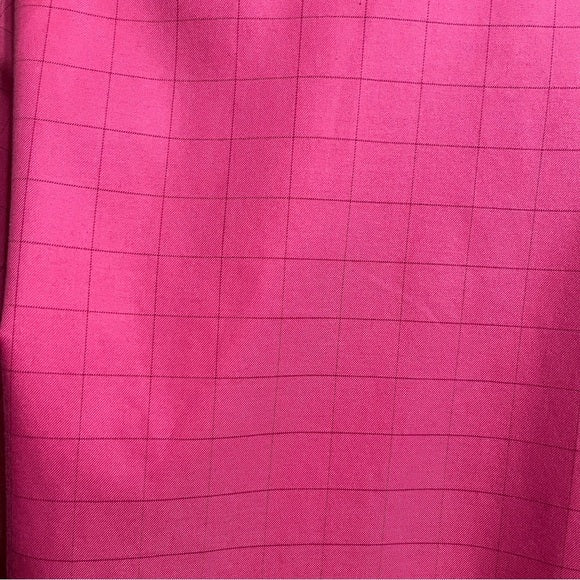 Talbots 100% Cotton Checkered Print Pink Shirt Sz-14