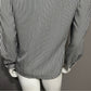 Vintage Blouseworks Black White Striped Pleated Collar Sz- Small/Medium
