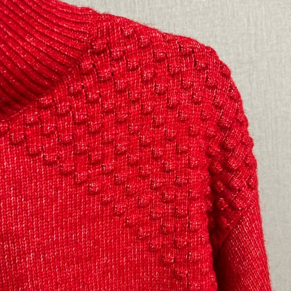 Nine West Tomato Red Popcorn Crew Neck Sweater Sz-Small