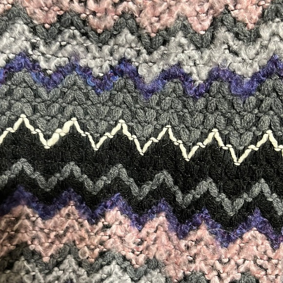 Vintage Lady Blair Pink/Gray/Black Zig Zag Cardigan Sz-Medium