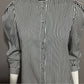 Vintage Blouseworks Black White Striped Pleated Collar Sz- Small/Medium