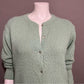 Leon Levin Mint Green Button Front Acrylic Grandma Sweater Sz-Medium