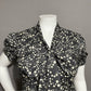 Elle 100% Cotton Gray & White Circle Tie Neck Sz-XL