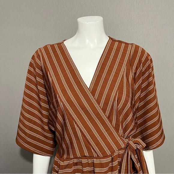 Ann Taylor Factory Striped Knit Tie Waist Top Sz-Medium