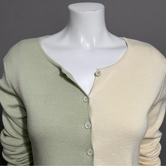 Princess Polly Green Beige 100% Cotton Ribbed 100% Cotton Cropped Sweater