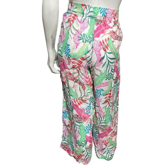 ⭐️Cynthia Rowley 100% Linen Hawaiian Floral Pants Sz-Large