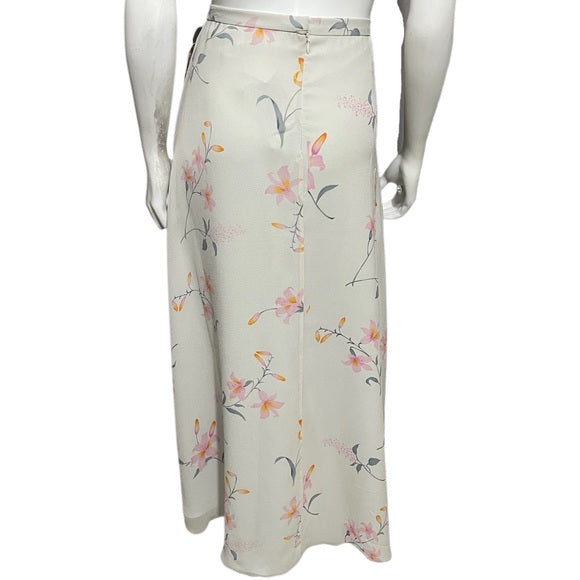 Oscar De La Renta 100% Silk Floral Maxi Skirt Sz-12