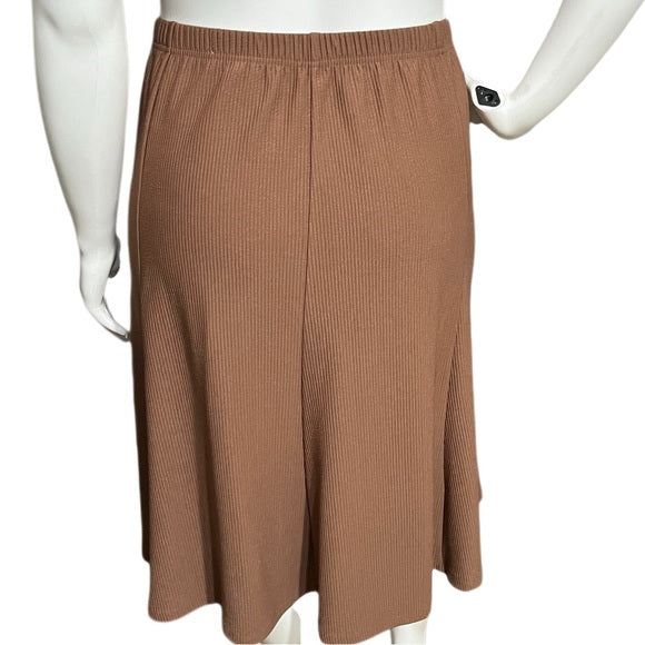 Draper’s & Damon’s Brown Textured Midi Skirt Sz-Large