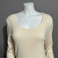 Newport News 100% Cotton Cream Long Sleeve Pearl Cuff Sleeve Sz-Large