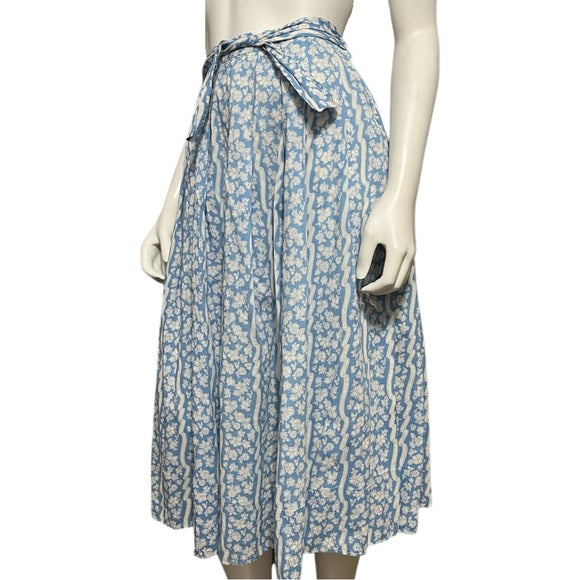 Cotton Like Floral Midi Skirt Sz-XS