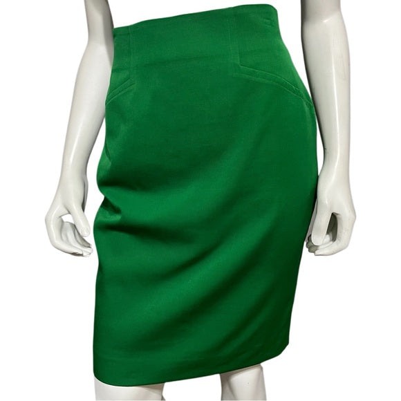 ⭐️Emanuel Ungaro 100% Wool Green Pencil Skirt Sz-6