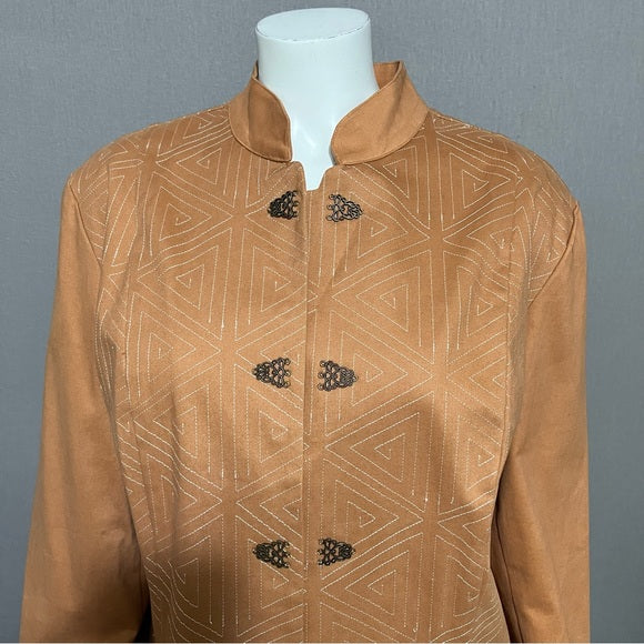 Maggie Sweet Cotton Embroidered Rust Lightweight Jacket Sz-Large