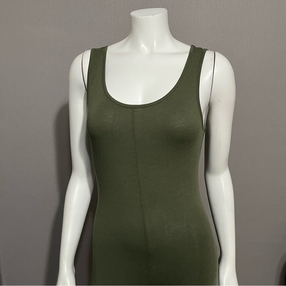 Heart & Hips Army Green Knit Tank Knit Jumpsuit Sz-Medium