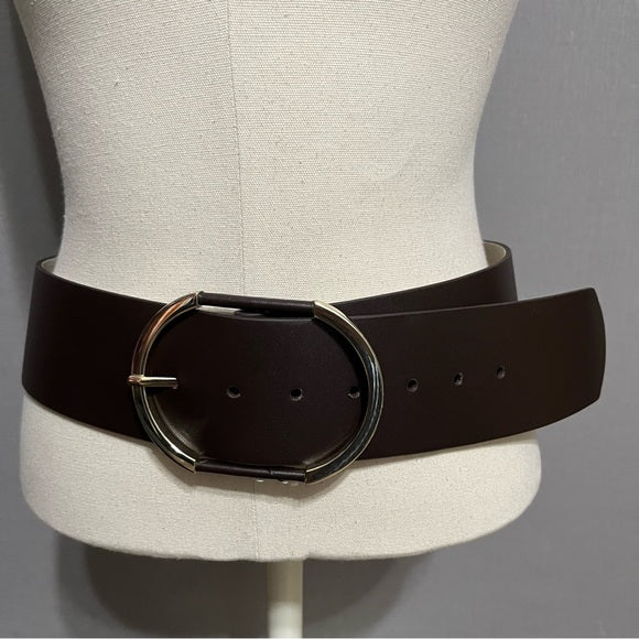 White House Black Market Brown Wide Genuine Leather Belt Sz-Medium/Large