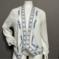 Cynthia Rowley 100% Cotton Embroidered Open Front Cardigan Sz-2X