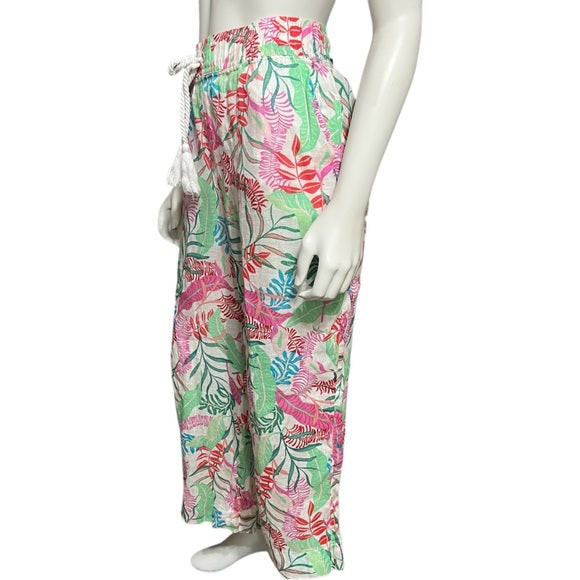 ⭐️Cynthia Rowley 100% Linen Hawaiian Floral Pants Sz-Large