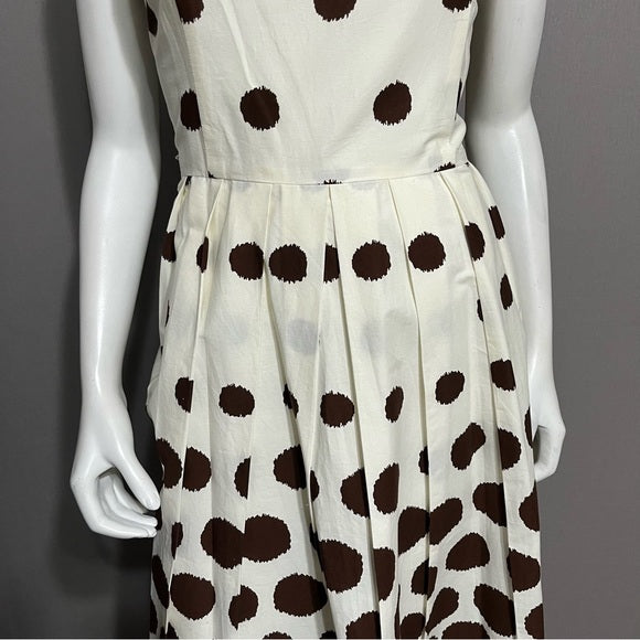 Willow Glenn New York Cotton Polka Dot Pleated Fit & Flare Dress Sz-14