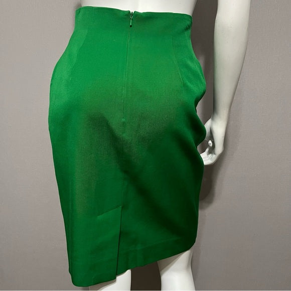 ⭐️Emanuel Ungaro 100% Wool Green Pencil Skirt Sz-6