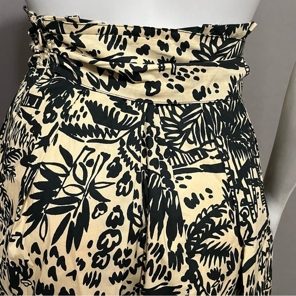 Corey Lynn Calter Anthropologie Tropical Pleated 100% Cotton Skirt Size -2