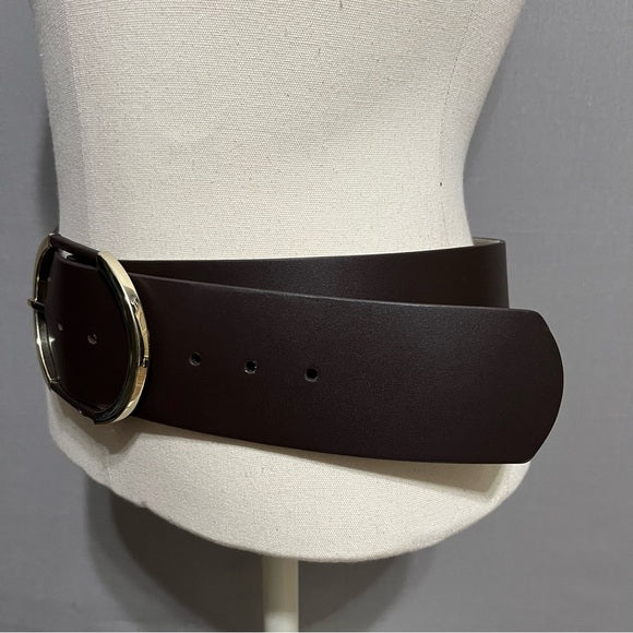 White House Black Market Brown Wide Genuine Leather Belt Sz-Medium/Large