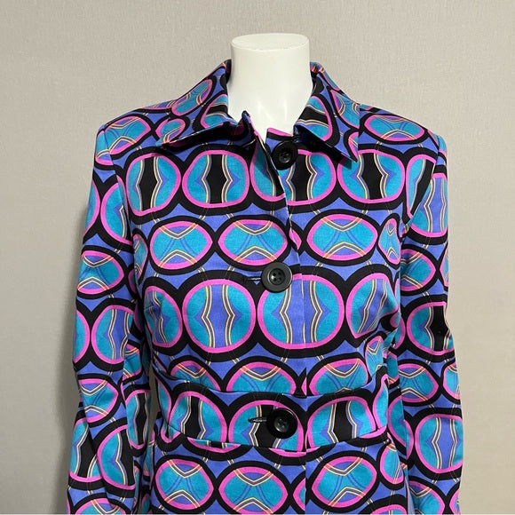 Tyler Boe Artsy Geometric Multicolored Cotton Jacket Size - Medium