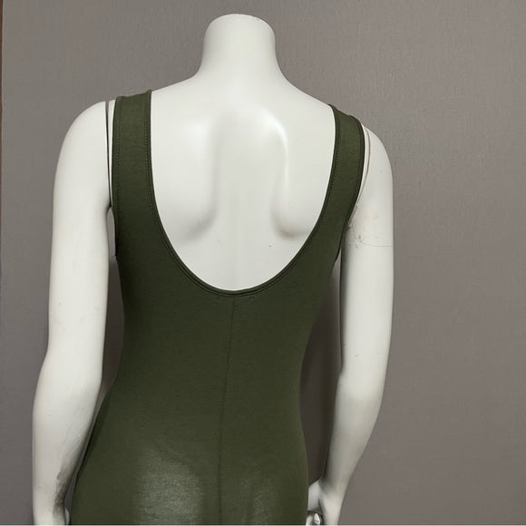 Heart & Hips Army Green Knit Tank Knit Jumpsuit Sz-Medium