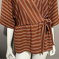 Ann Taylor Factory Striped Knit Tie Waist Top Sz-Medium