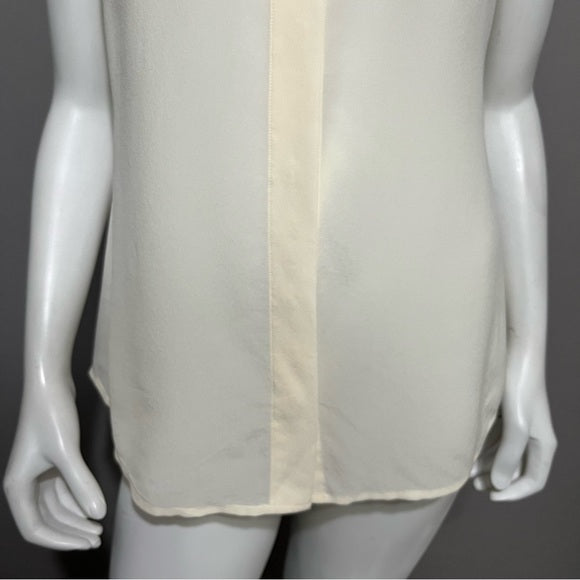 Banana Republic 100% Silk Cream Sleeveless Blouse Sz-12