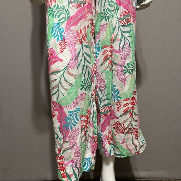 ⭐️Cynthia Rowley 100% Linen Hawaiian Floral Pants Sz-Large