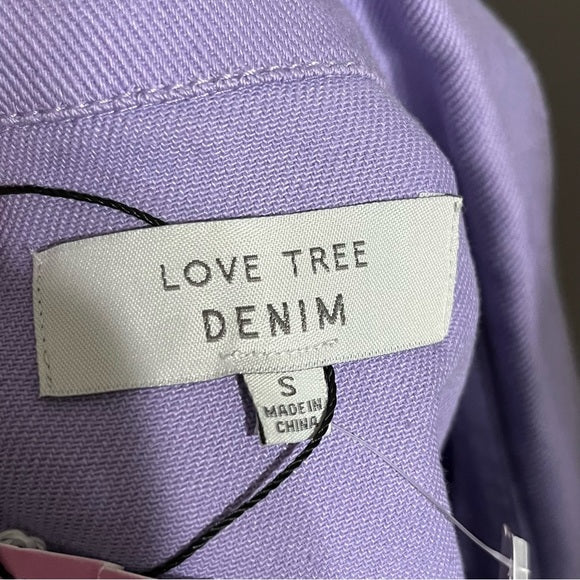 Love Tree Denim Lavender Cropped 100% Cotton Cropped Jacket Sz-Small