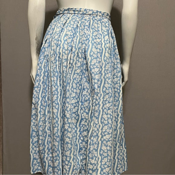 Cotton Like Floral Midi Skirt Sz-XS