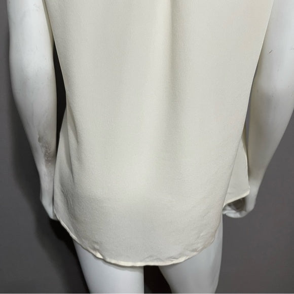 Banana Republic 100% Silk Cream Sleeveless Blouse Sz-12