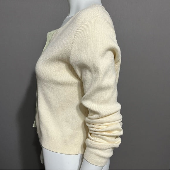 Princess Polly Green Beige 100% Cotton Ribbed 100% Cotton Cropped Sweater