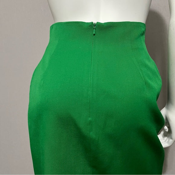 ⭐️Emanuel Ungaro 100% Wool Green Pencil Skirt Sz-6