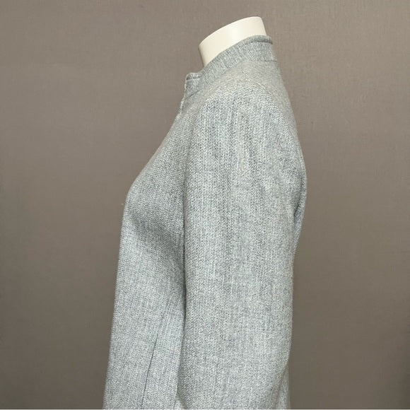 Jones New York Wool Cashmere Zip Up Pastel Blue Blazer Sz-14