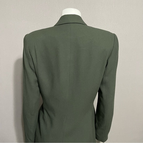 Kasper Army Green Double Breasted Blazer Sz-6