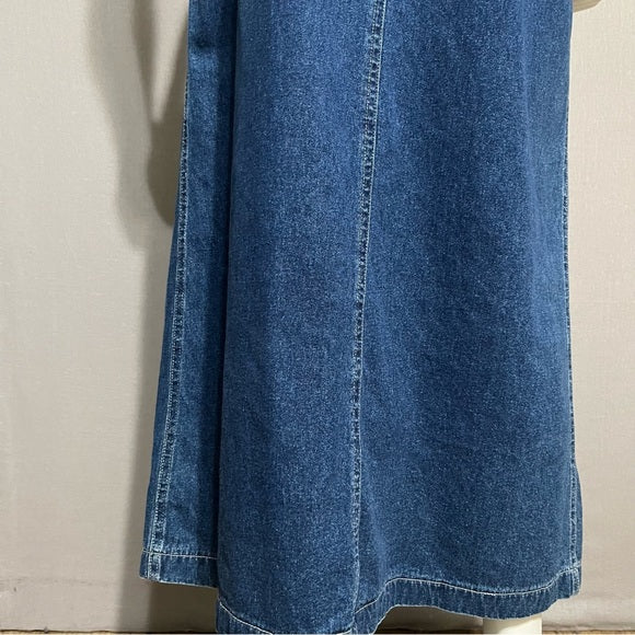 Jones New York 100% Cotton Denim Maxi With Split Skirt Sz-8